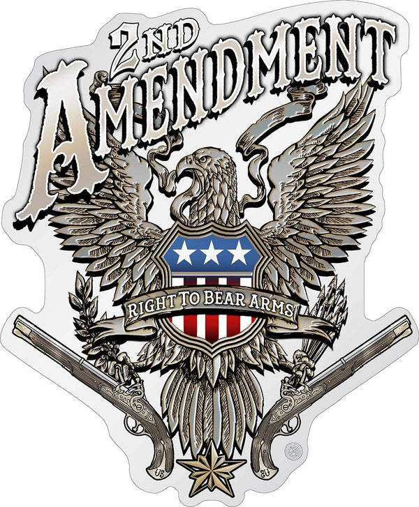 00s 2ND AMENDMENT フレイム 袖プリ L/S Tシャツ イーグル 2nd Amendment Attack Eagle With Double AR15 Premium Men's