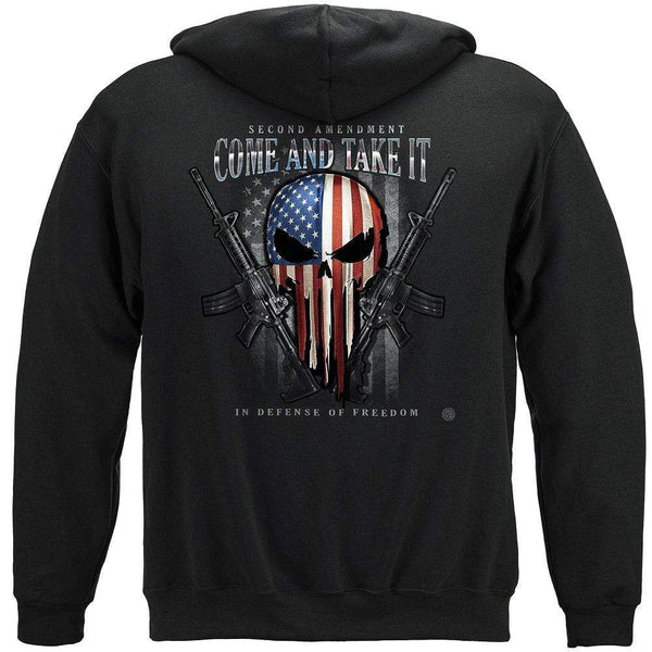 2nd Amendment Skull Defend Gun Rights Pro 2A Zip Up Hoodie Sweatshirt – Unisex S-5X