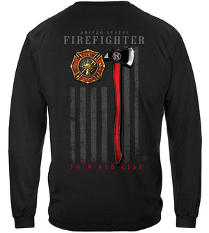 More Picture, Firefighter Patriotic Flag Axe Premium Long Sleeves