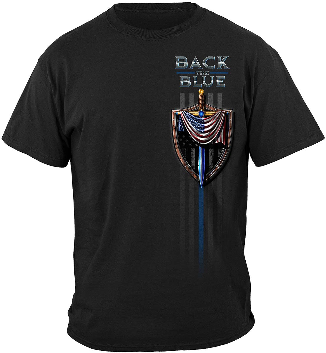 Law enforcement Police Sword and Shield Blue live mater thin blue line back the blue Premium T-Shirt - front