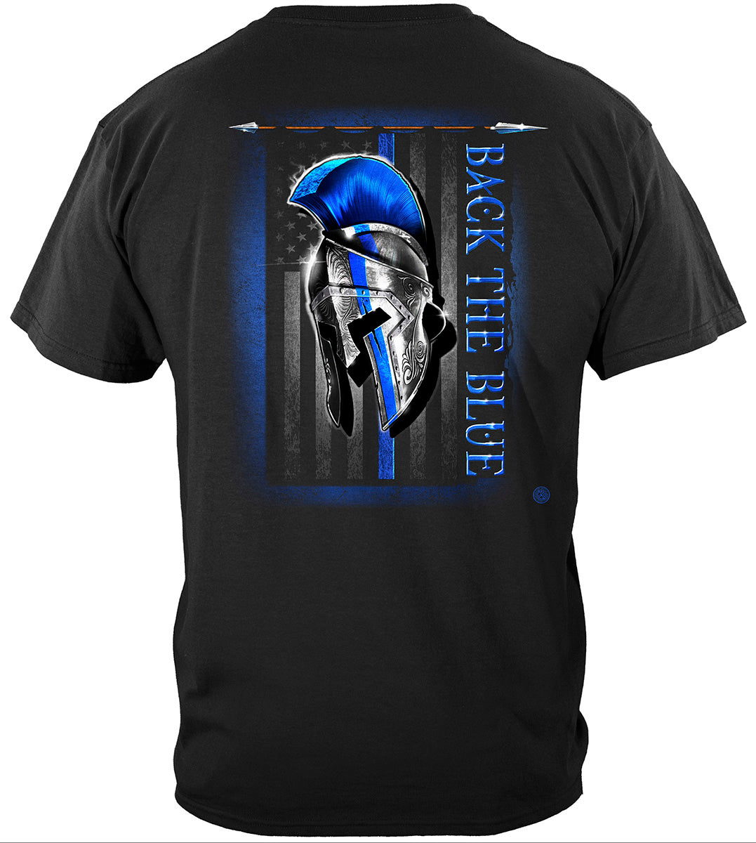 law enforcement Thin blue line Spartan Helmet Blue live mater thin blue line back the blue Law enforcement Police Premium T-Shirt - back