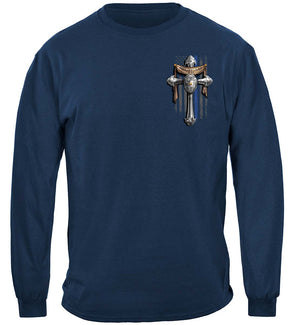 More Picture, Law enforcement Bible Verse Philipians 4: 13 I Can Do all things Blue live mater thin blue line back the blue Premium Long Sleeves