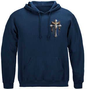 More Picture, Law enforcement Bible Verse Philipians 4: 13 I Can Do all things Blue live mater thin blue line back the blue Premium Hooded Sweat Shirt