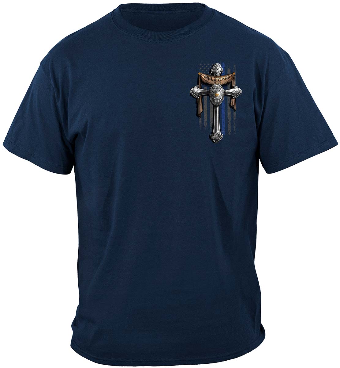 Law enforcement Bible Verse Philipians 4: 13 I Can Do all things Blue live mater thin blue line back the blue Premium T-Shirt - front