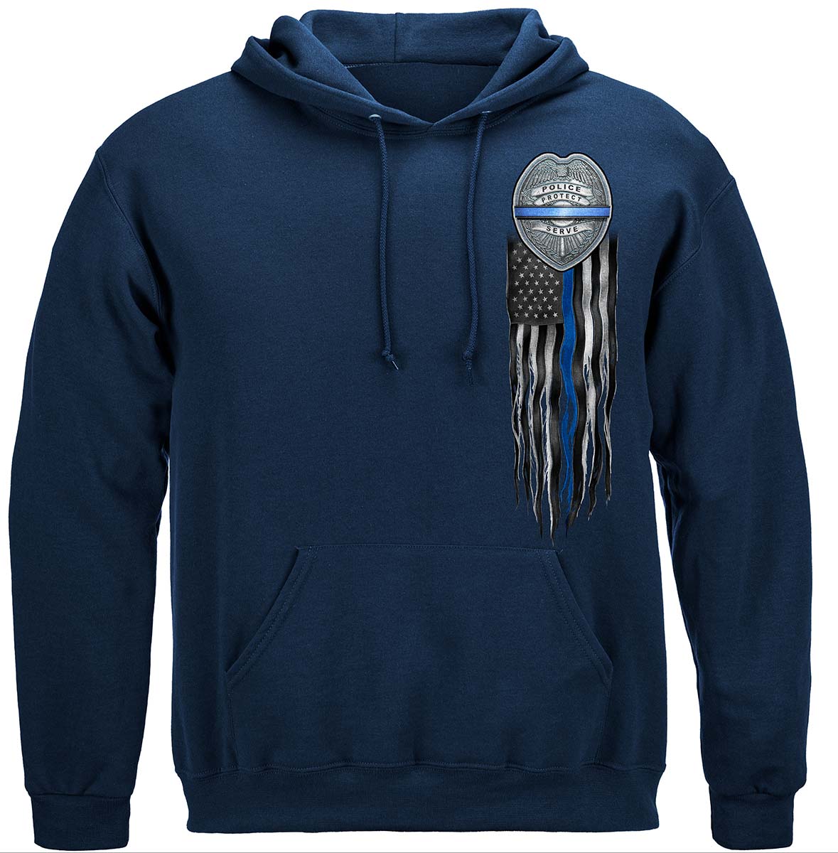 Law Enforcement Eagle Full American Flag Bald Eagle Feather EGA Premium Hooded Sweat Shirt - front