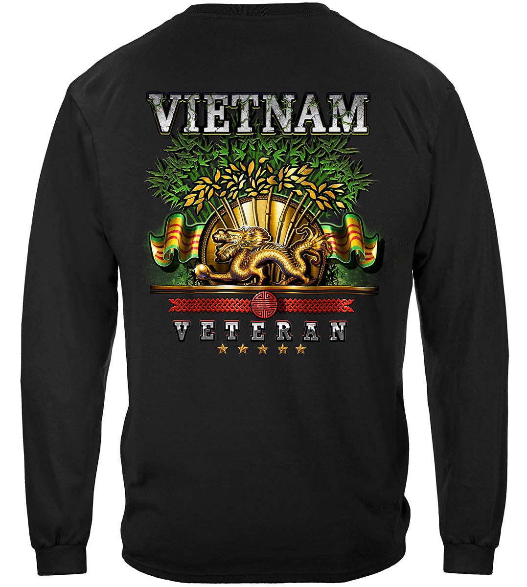 Military Vietnam Vetrian Ribbon Proud to have Served Premium Long Sleeves - back