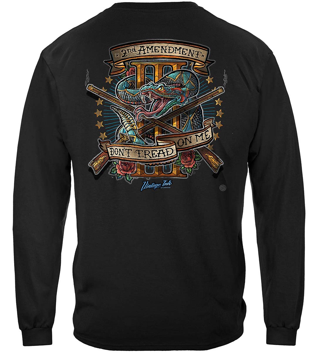 2nd Amendment 3 percenter 2A Vintage Tattoo Three Percenters 3%ers and III%ers Premium Long Sleeves - back