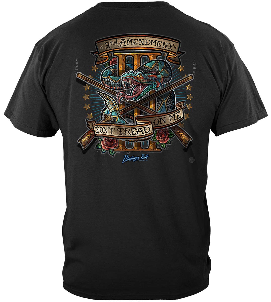 2nd Amendment 3 percenter 2A Vintage Tattoo Three Percenters 3%ers and III%ers Premium T-Shirt - back