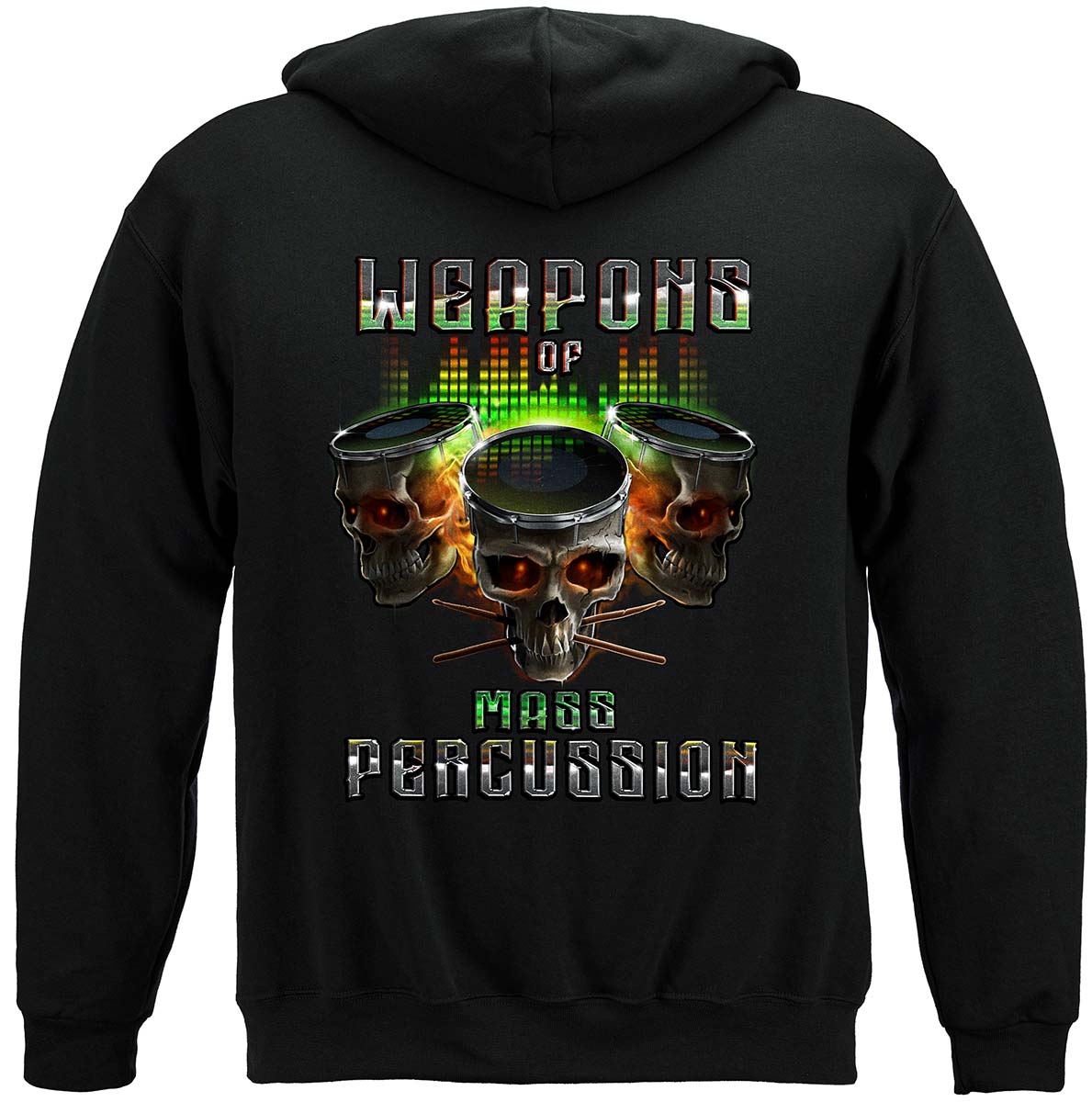 Music Drum Weapons Of Mass Percussions Premium Hooded Sweat Shirt - back