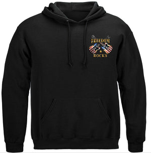 More Picture, Music Guitar Freedom Rocks Premium Hooded Sweat Shirt