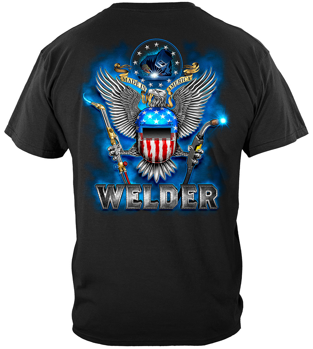 Worker Made In American Welder Premium T-Shirt - back
