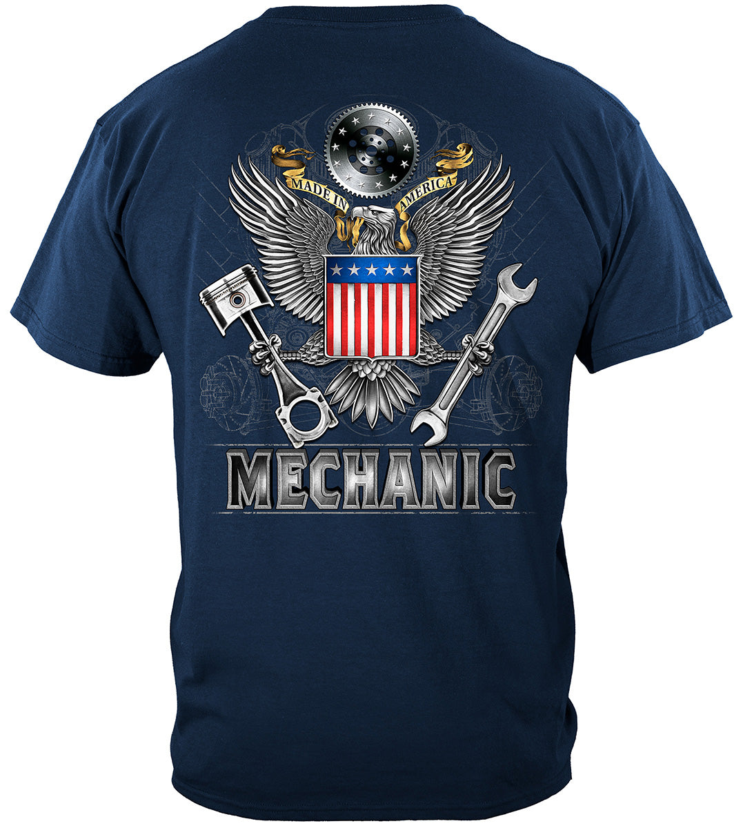 Worker Made In American Mechnic Premium T-Shirt - back
