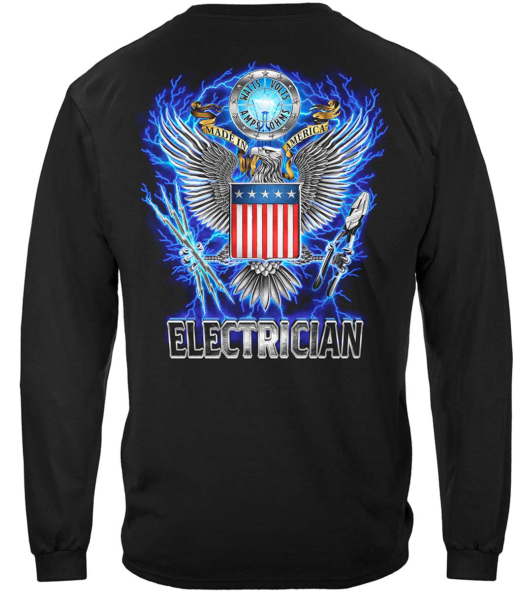 Worker Made In American Electrician Premium Long Sleeves - back