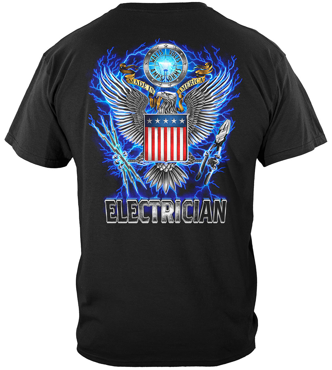 Worker Made In American Electrician Premium T-Shirt - back