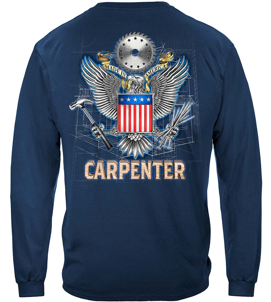 Worker Made In American Carpenter Premium Long Sleeves - back
