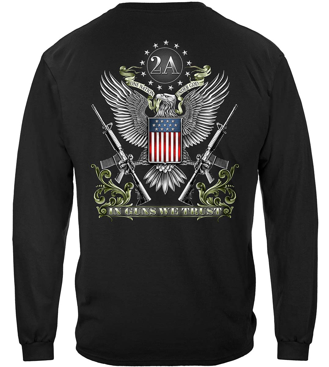 2nd Amendment Made In American In Guns We Trust Premium Long Sleeves - back
