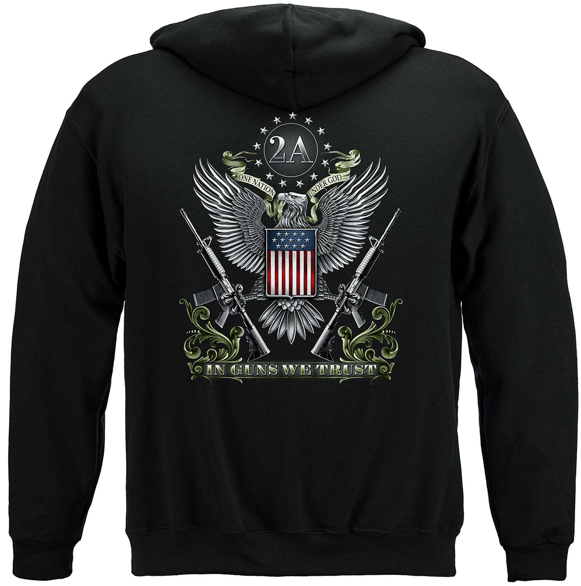 2nd Amendment Made In American In Guns We Trust Premium Hooded Sweat Shirt - back