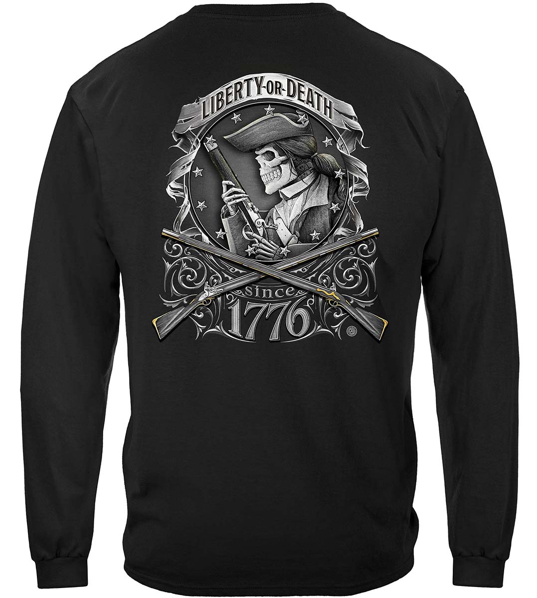 Patriotic American Patriot Liberty Or Death 1776 Premium Long Sleeves - back