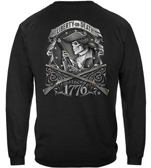 More Picture, Patriotic American Patriot Liberty Or Death 1776 Premium Long Sleeves