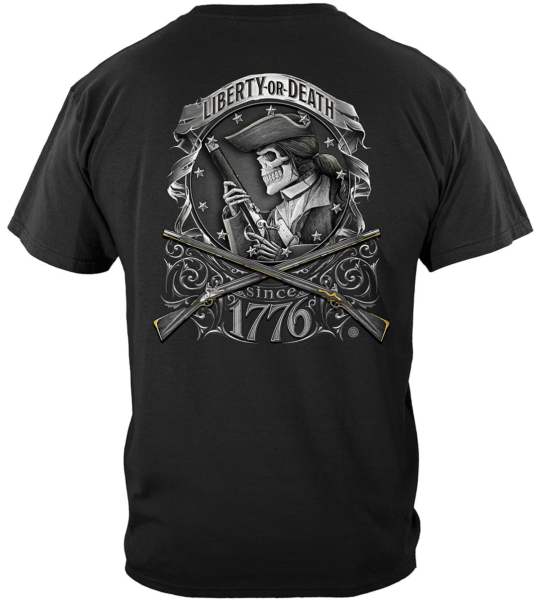Patriotic American Patriot Liberty Or Death 1776 Premium T-Shirt - back