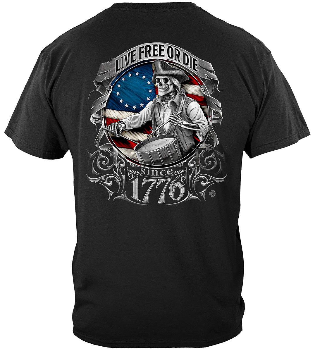 Patriotic Live Free Or Die Liberty Or Death 1776 Premium T-Shirt - back