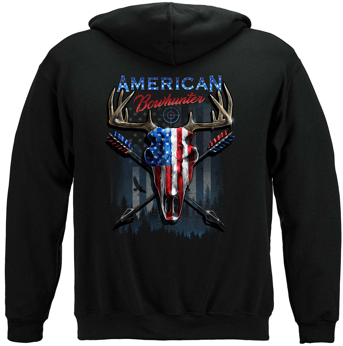 Hunting American Bow Hunter Premium Hooded Sweat Shirt - back