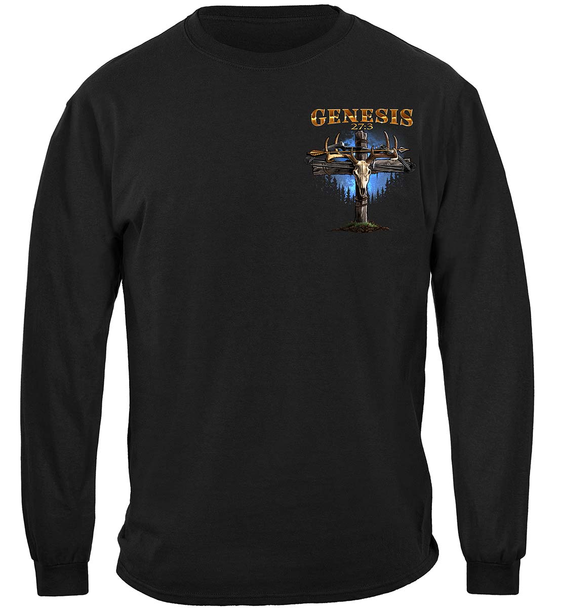 Hunting Genesis 27:3 Bible Quote Premium Long Sleeves - front