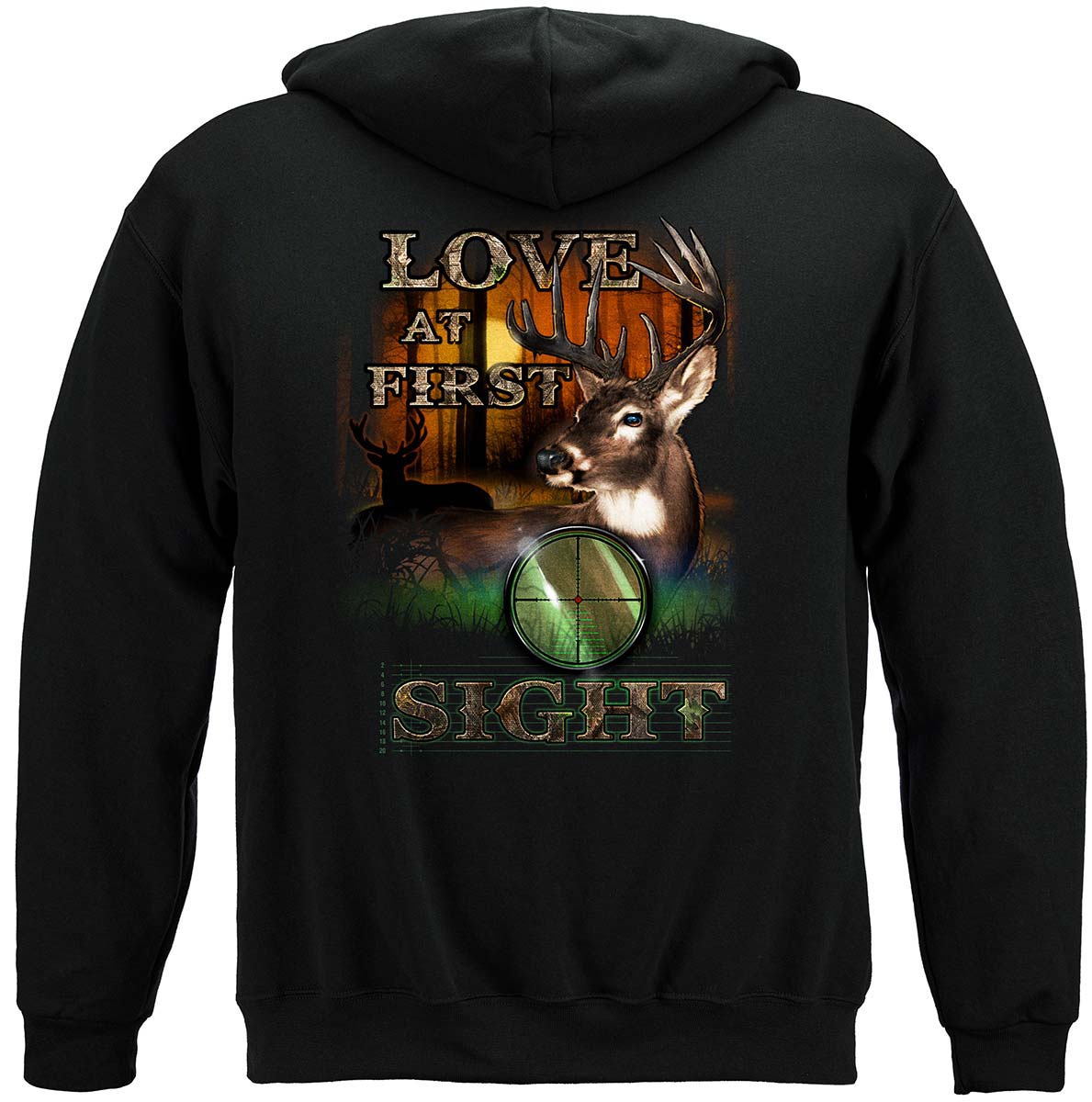 Hunting Deer Hunting Love at First Sight Premium Hooded Sweat Shirt - back