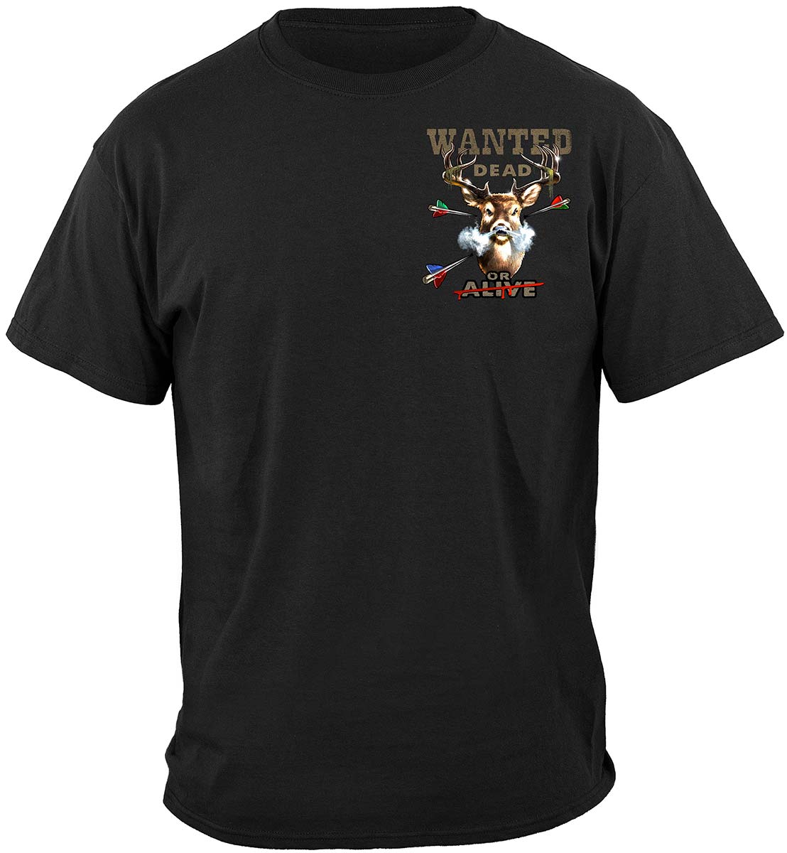 Hunting Wanted Dead Or Alive full Rack Bow and Gun Club Premium T-Shirt - front
