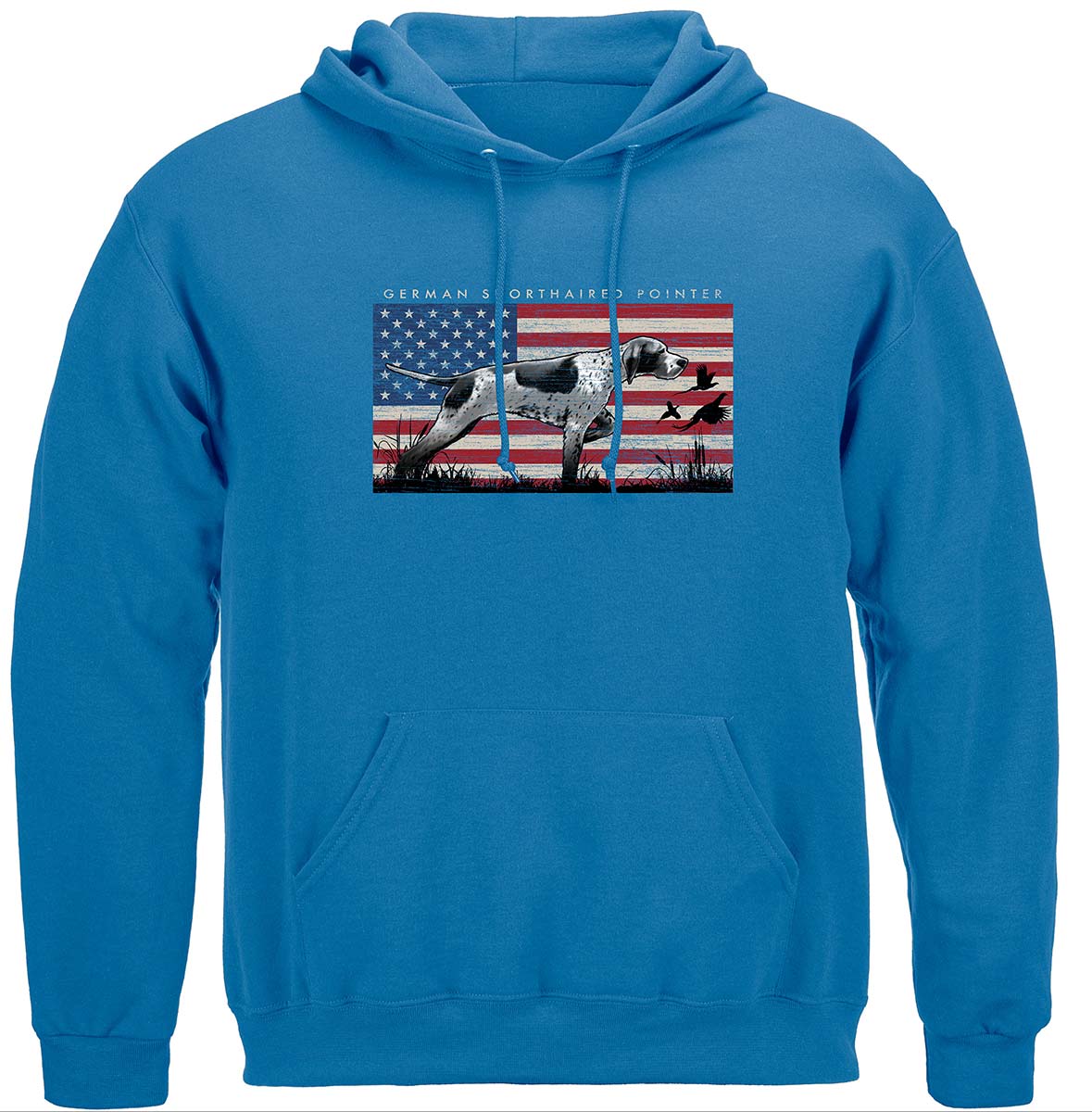 Hunting Bird Hunting Dog German Shorthaired Pointer American Heritage Premium Hooded Sweat Shirt - front