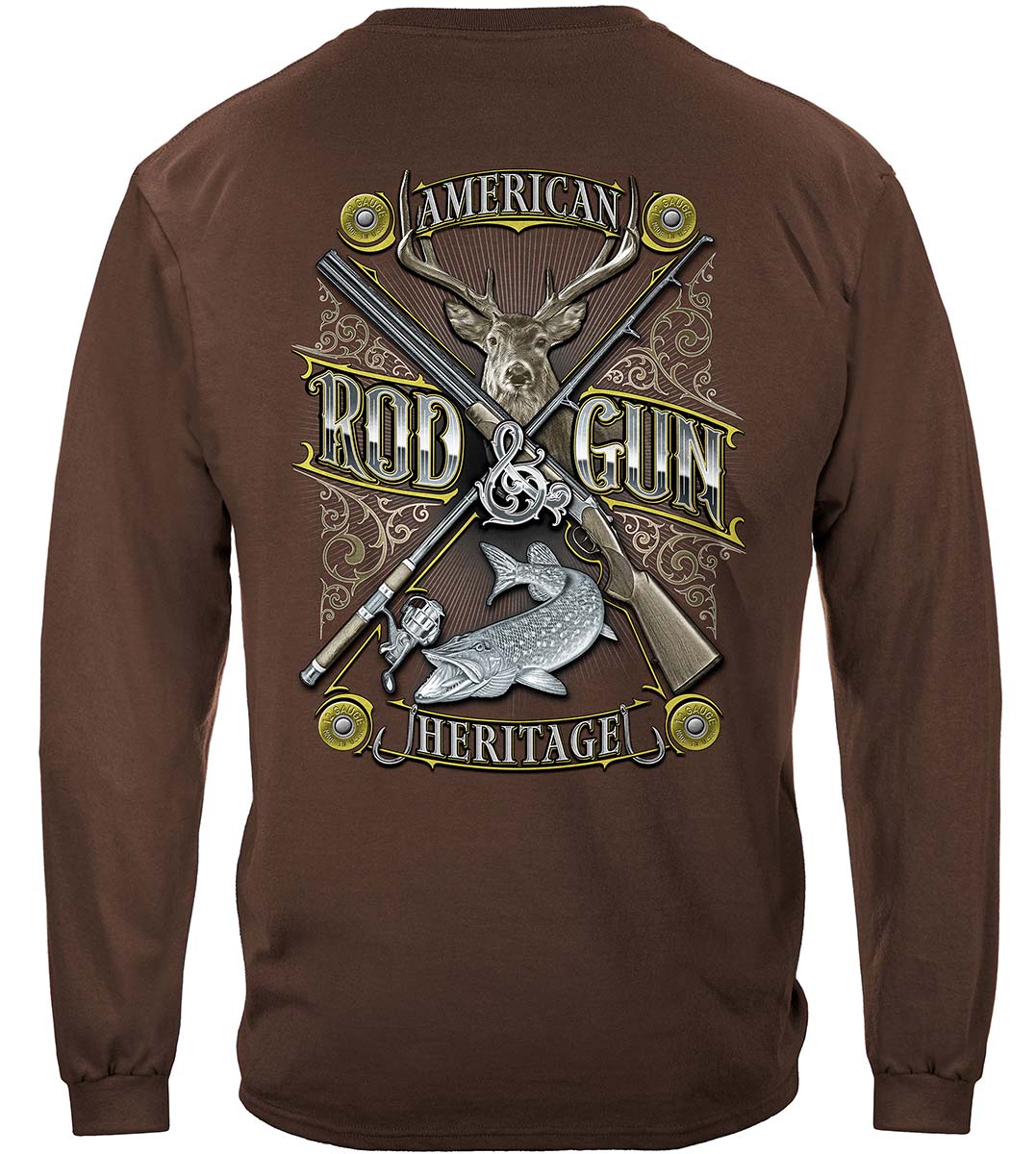 Hunting Rod and Gun American Heritage Premium Long Sleeves - BROWN - back