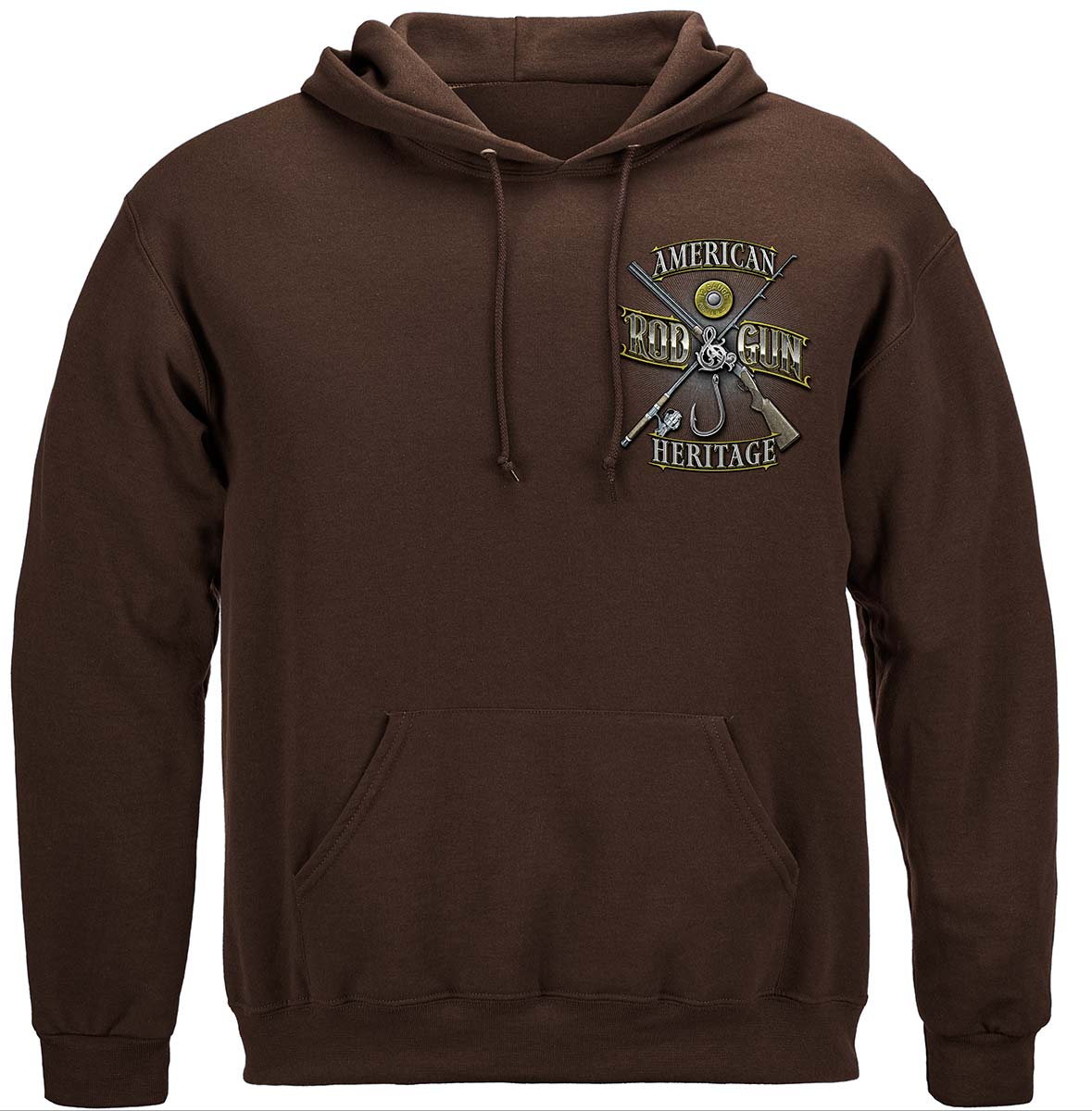 Hunting Rod and Gun American Heritage Premium Hooded Sweat Shirt - BROWN - front