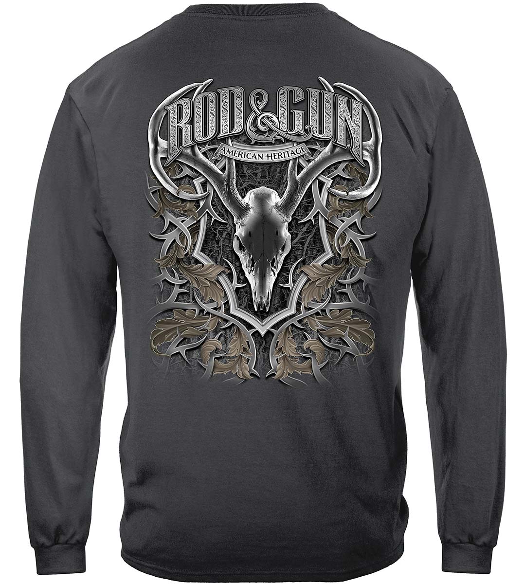 Hunting Rod and Gun American Heritage Premium Long Sleeves - CHORCOAL GRAY - back