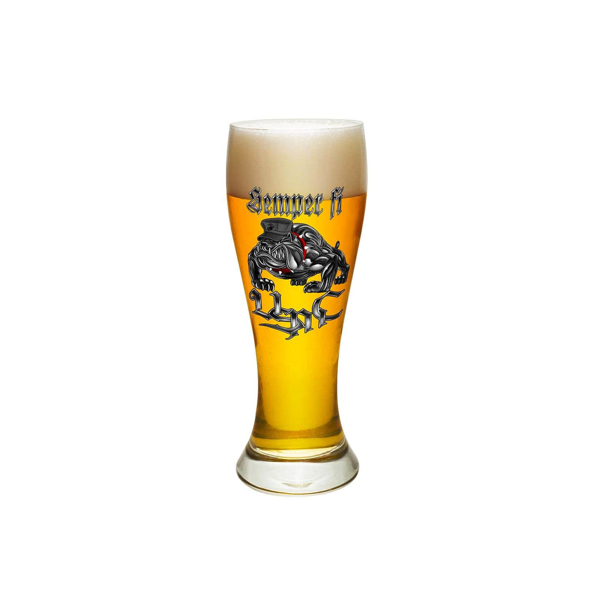 Semper Fi Chrome Dog Marine Corps Pilsner Glass