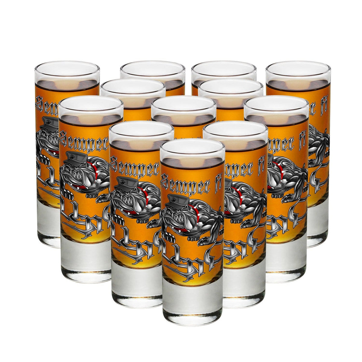 Semper Fi Chrome Dog Marine Corps Shot Glass