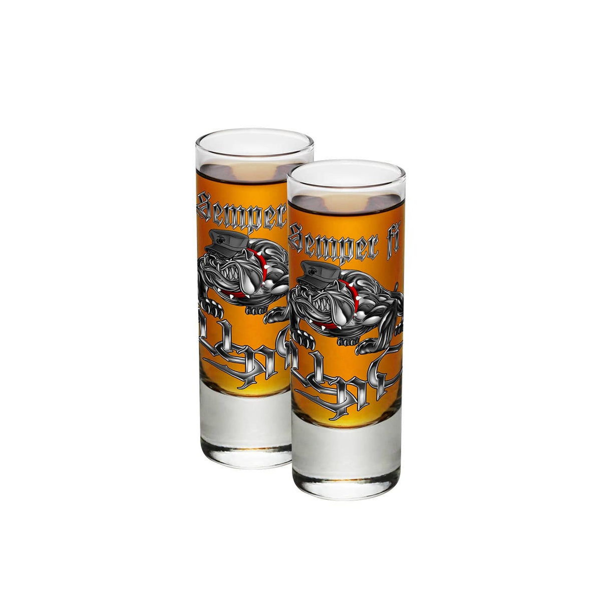 Semper Fi Chrome Dog Marine Corps Shot Glass