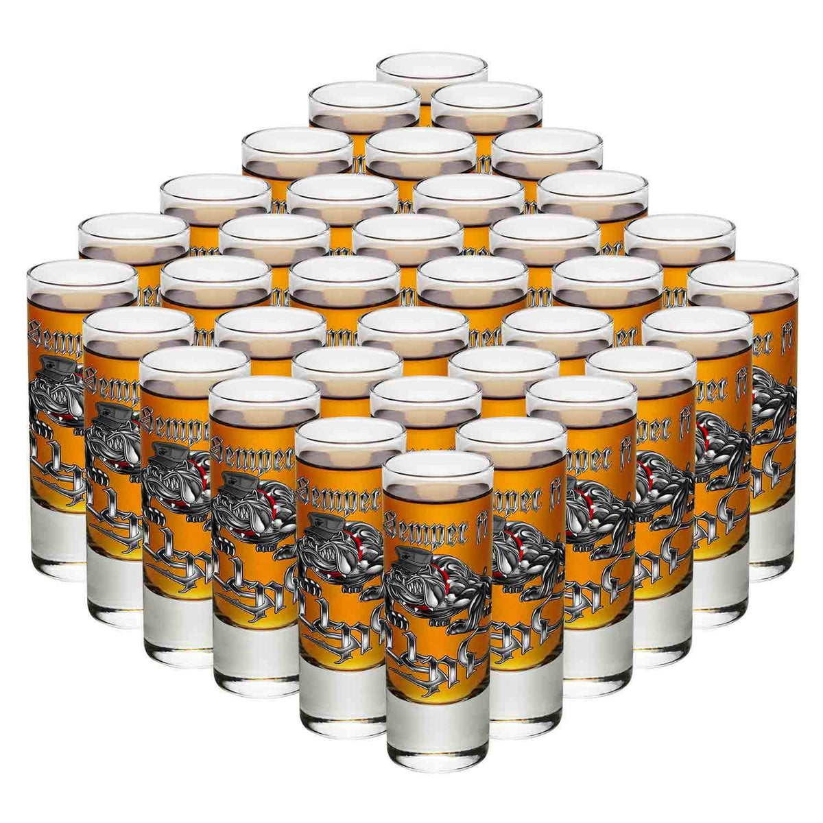 Semper Fi Chrome Dog Marine Corps Shot Glass