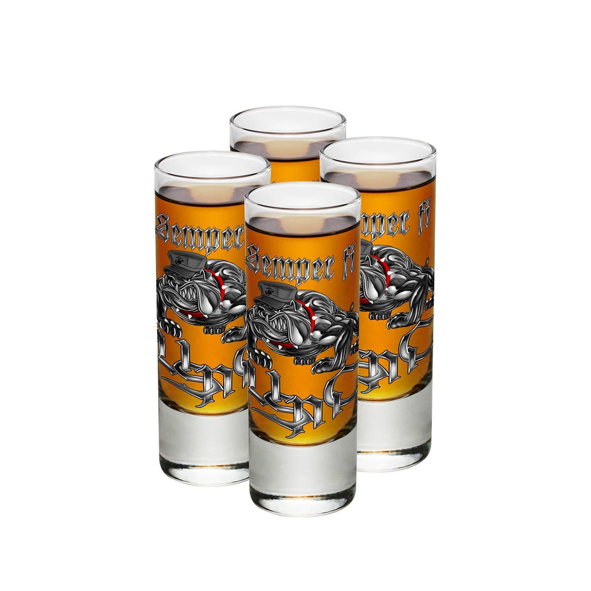 Semper Fi Chrome Dog Marine Corps Shot Glass