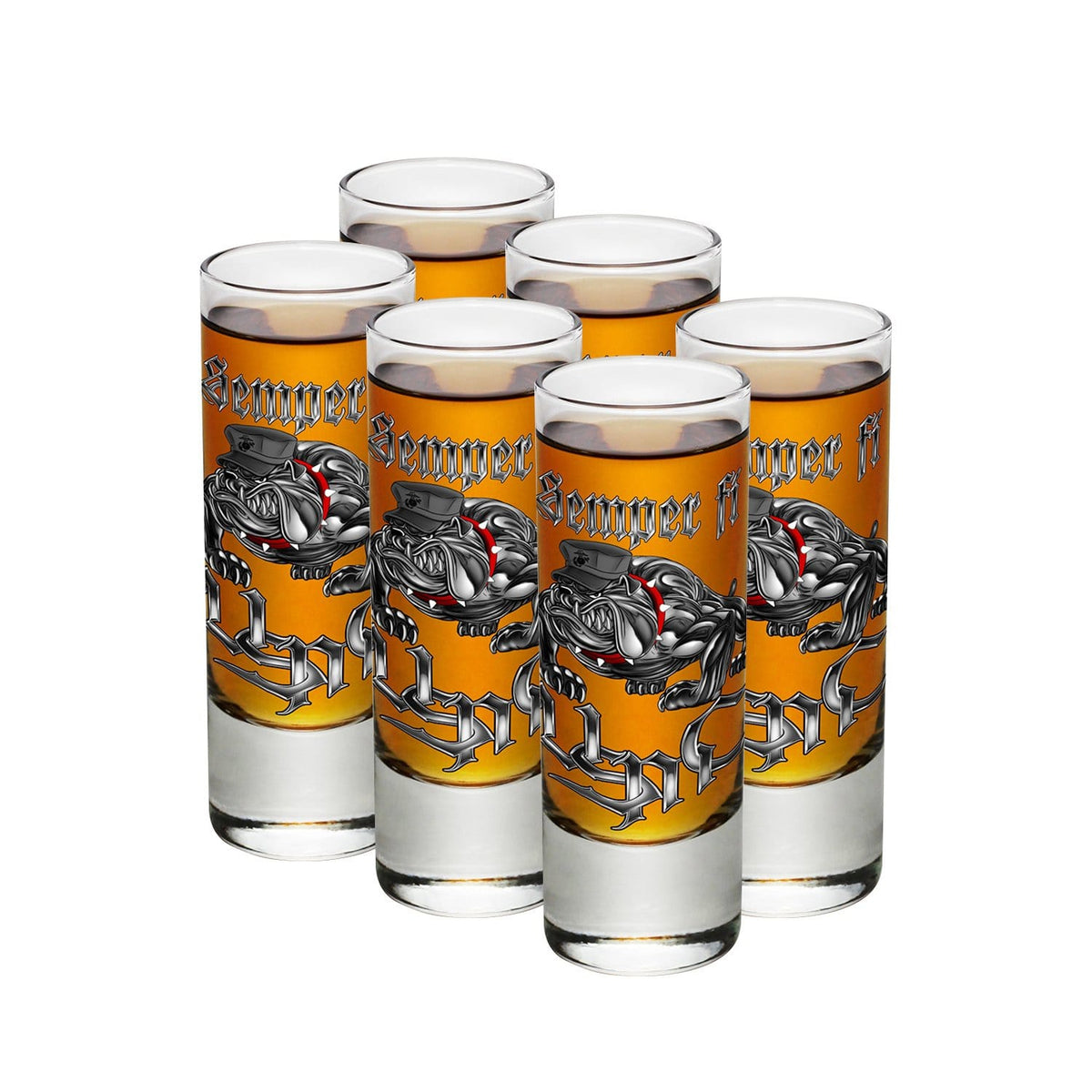 Semper Fi Chrome Dog Marine Corps Shot Glass