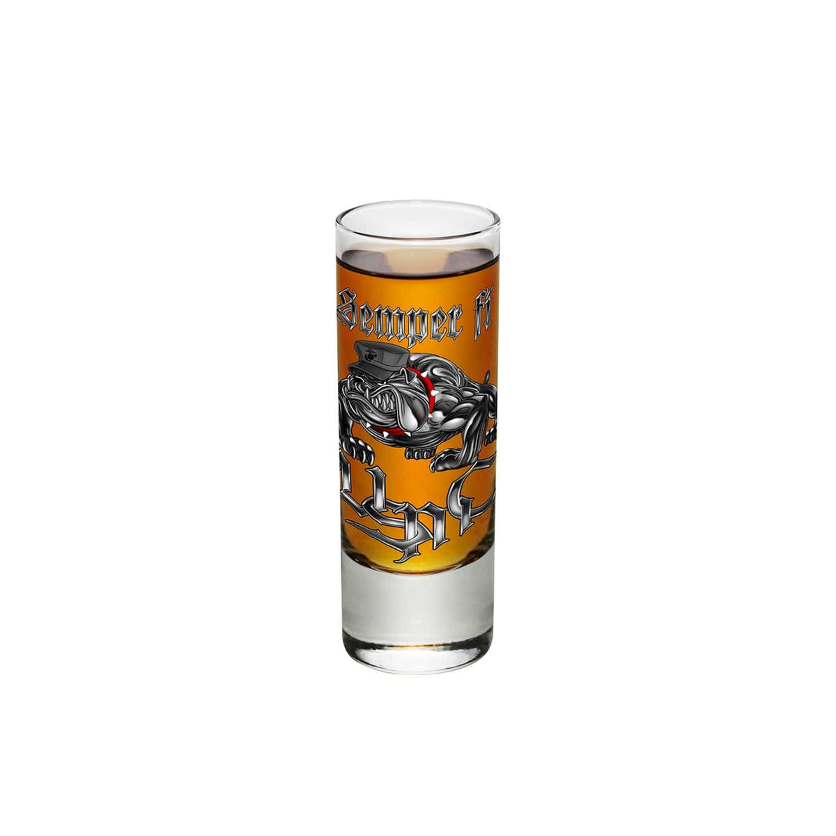 Semper Fi Chrome Dog Marine Corps Shot Glass