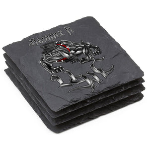 More Picture, Semper Fi Chrome Dog Marine Corps Coaster Black