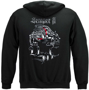 More Picture, Semper Fi Chrome Dog Marine Corps Premium Long Sleeves