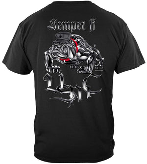 More Picture, Semper Fi Chrome Dog Marine Corps Premium Long Sleeves