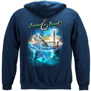 More Picture, Striped Bass Fish Beyond The Break Premium Hooded Sweat Shirt