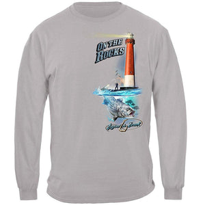 More Picture, On the Rocks Striped Bass Sea Bass Black Fish Premium Long Sleeves