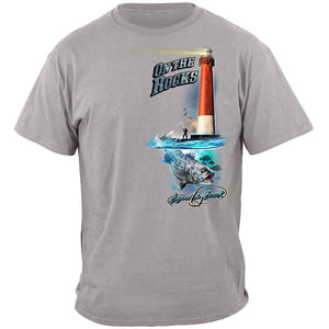 More Picture, On the Rocks Striped Bass Sea Bass Black Fish Premium Long Sleeves