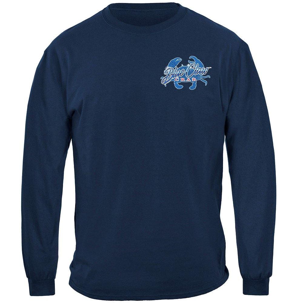 Blue Claw Crab In Your Face Premium Hooded Sweat Shirt