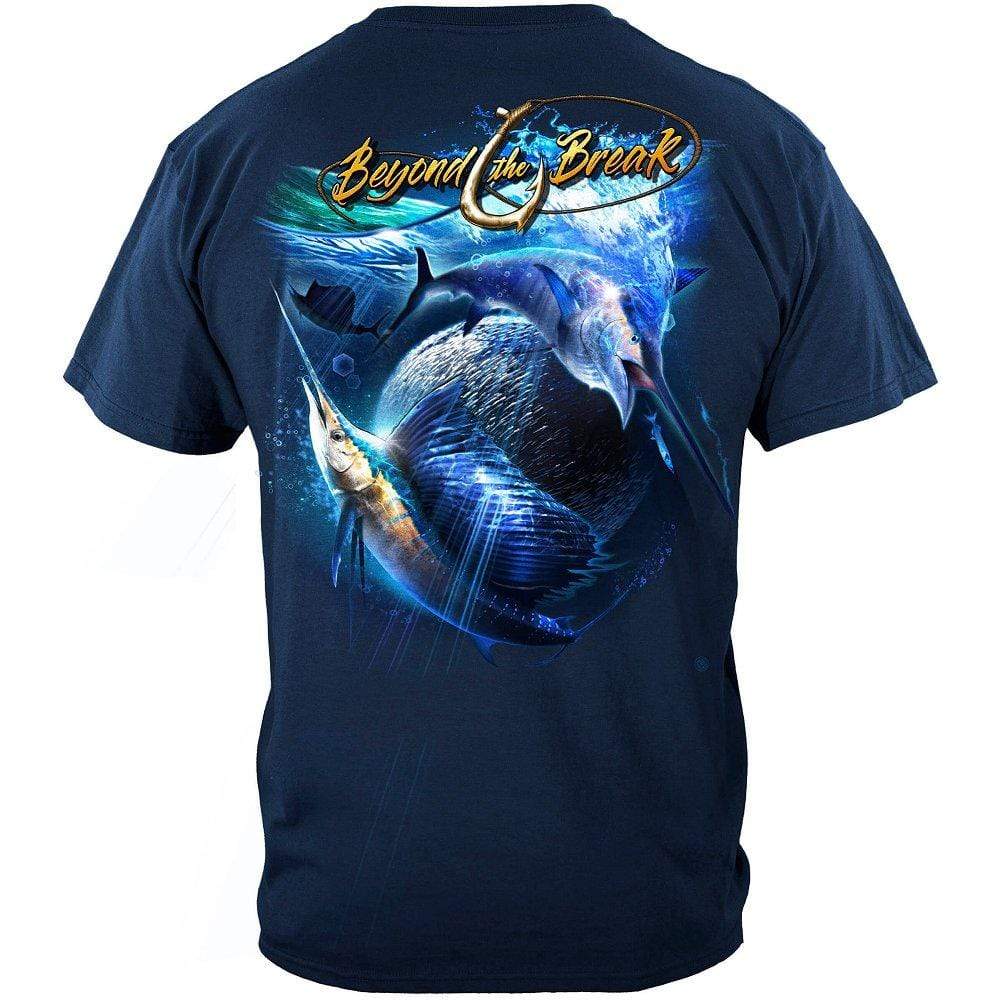 Youth Fishing Cotton T-shirts with Reel Fishy Pirate Skull & Salt Fishing Rods Logo 12M / Navy