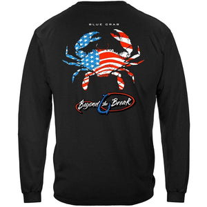 More Picture, Patriotic Blue Claw Crab Premium Long Sleeves