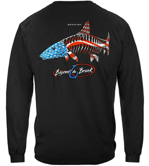 More Picture, Patriotic Bone Fish Premium Hooded Sweat Shirt